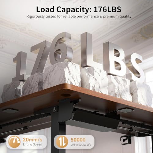 Image of WALKINGDESK 75x61 Inches Reversible L Shaped Standing Desk Height Adjustable with Cup Holder, Electric Corner Computer Workstation for Home Office, Ergonomic Sit Stand up Gaming Desk, Black Walnut