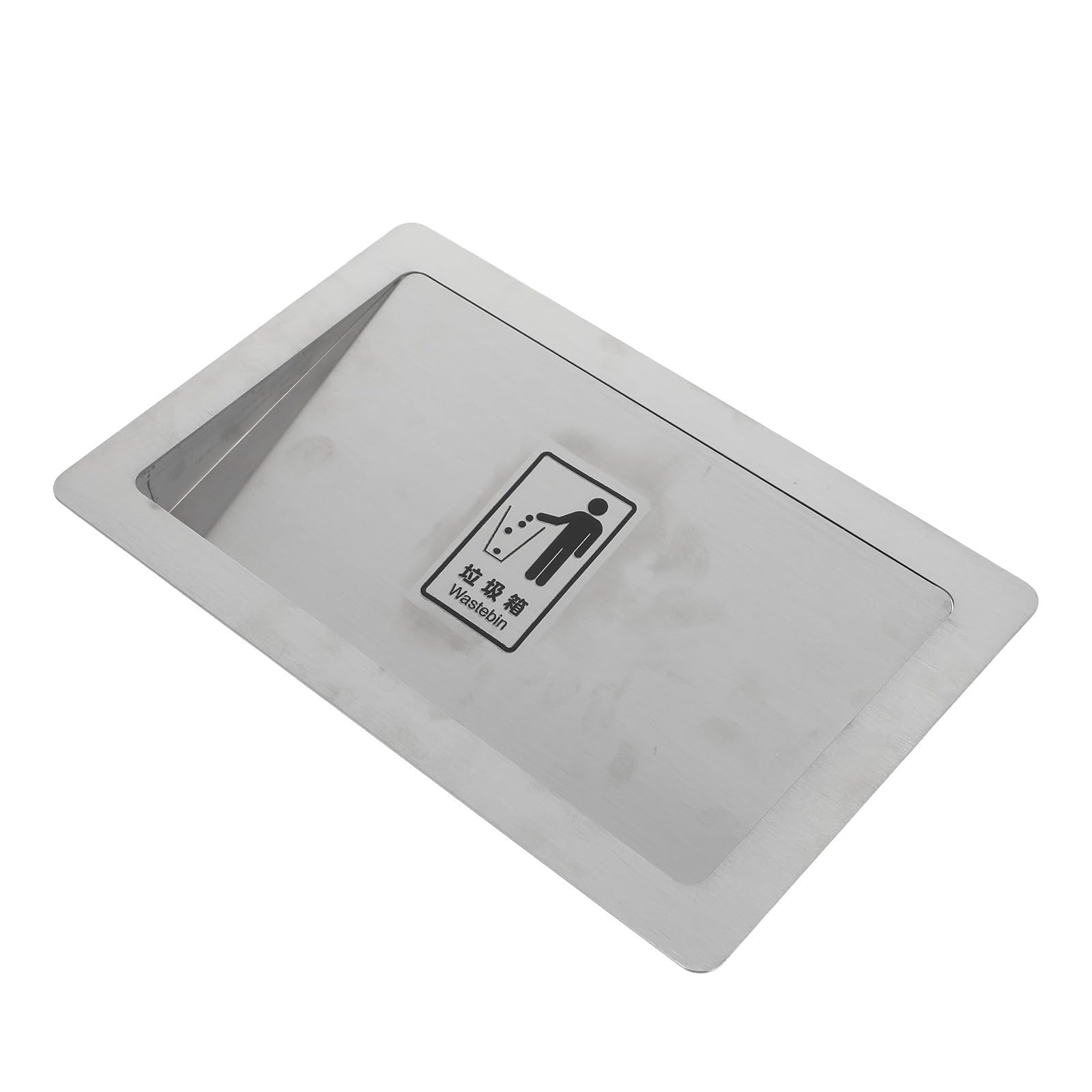 Tapa de Cubo de Basura Empotrada Rectangular, Tamaño 2, Acero Inoxidable
