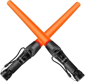 Traffic Wands, Aircraft Marshalling Wands, Parking Wands,Magnetic Bottom, 16 Inch