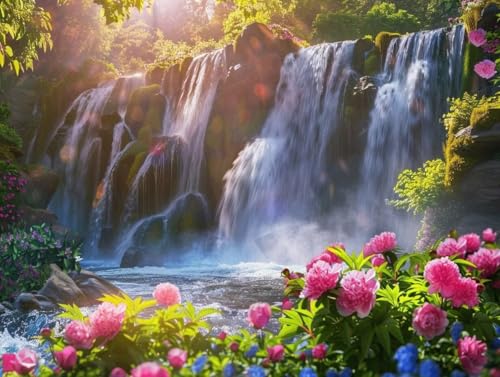 Peinture Diamant Adulte Cascade 90x120 cm : Kit DIY Calme et Relaxation