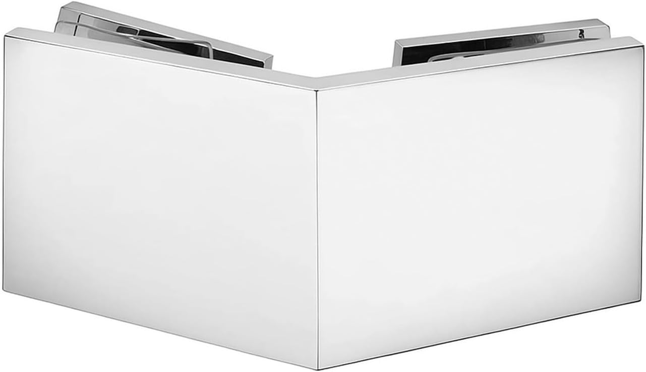 Brixwell SGTG135CH Polished Chrome Square 135 Degree Glass-to-Glass Clamp