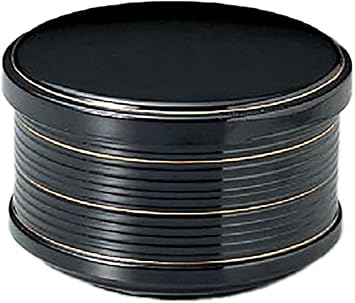 Fukui Craft Ohitsu (Japan Imported) Fukui Craft Ohitsu Japanese Multi-purpose Rice Utensil Set, Black Gold Line, Red Lacquer, Small (10 Guests)