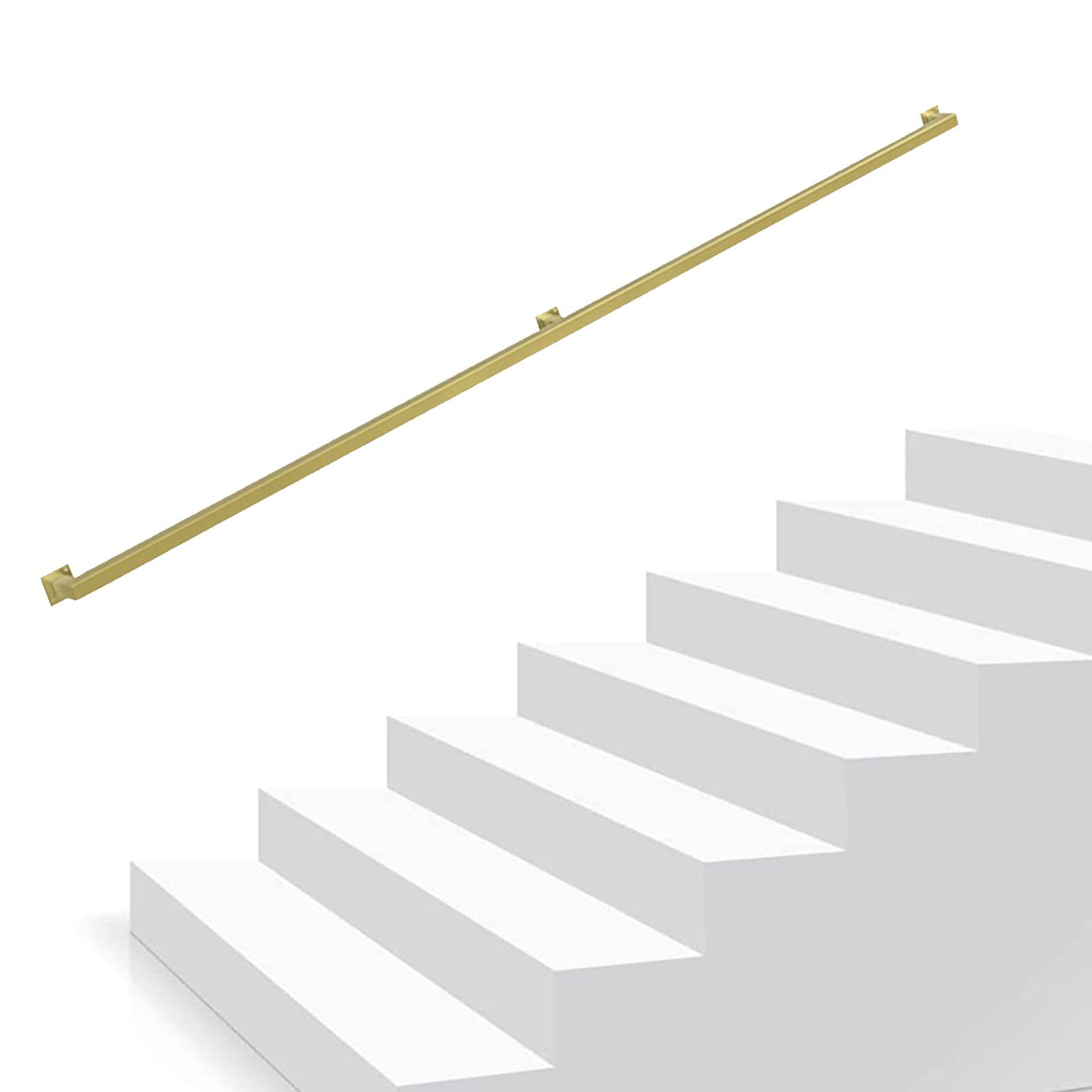 Attrex One Color Outdoor Grab Rail, Staircase Handrail Banister Stairs Rail Support Kit, Stairway Railing For Indoor Outdoor Hand Rails External Outside Wall Mount Support Rod Armrests(13.1Ft/400Cm)