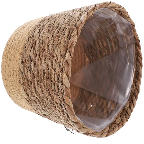 GALPADA Cesta de Tejido para Plantas de Interior, Jardinera Decorativa Mediana en Color Café, Cesta de Flores Tejida a Mano Multifuncional para Almacenamiento y Decoración del Hogar