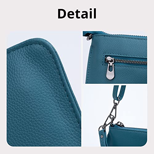 Image of Bveyzi Genuine Leather Wristlet Purses for Women, Envelope Clutch Wallet Small Crossbody Bags for Dressy Evening