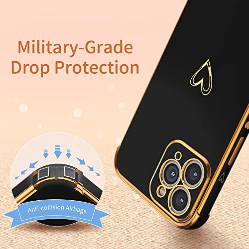 Tzomsze Case Compatible with iPhone 11 Pro Max, Fashion Cute Love Heart Simple Pattern Cover Case for Girls Women, Shockproof Thin Soft TPU Bumper Protective Case for iPhone 11 Pro Max 6.5 inch-Black