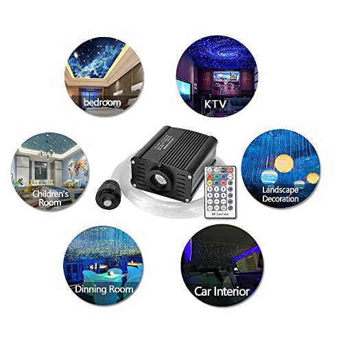 Luce in Fibra Ottica, 16W RGBW Cielo Stellato, 450 pz*0.75mm*2m LED per Casa/Auto, Telecomando a 28 Tasti/Starry Sky Plafoniere Kit per Soffitto Room Decor - Illuminazione - Immagine 2