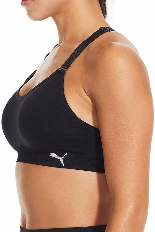 حمالة صدر رياضية PUMA ، 3 عبوات (أسود / أبيض / رمادي ، X-Large)