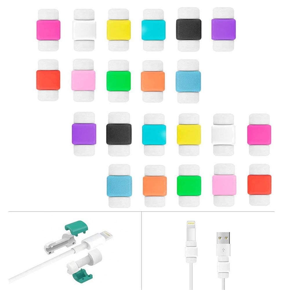 Brain Freezer Data Cable Protector Cover for USB Charger Cable Cord (Multicolour) - Pack of 50