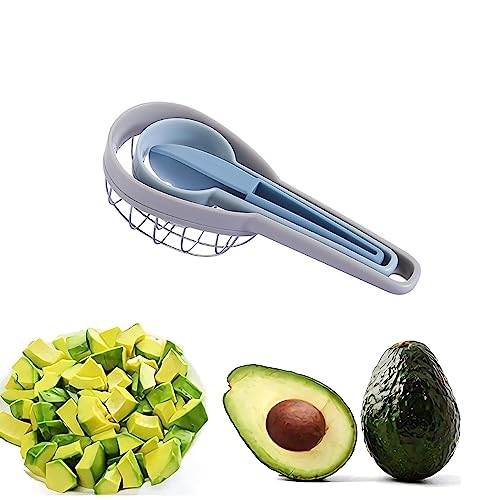 Wilsonzin Trancheuse D'Avocat Polyvalent Coupe Avocat 3 En 1 Eplucheur D'Avocat Coupe Lamelle Avocat Coupe Tranche Avocat Pour Avocat, Mangue, Kiwi,Éplucher Et Dénoyauter Les Fruits Bleu