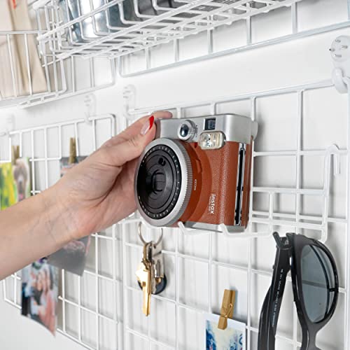 1er-Pack Wandgitter | Deko für Heim, Büro, Küche zum Aufhängen | Mesh-Stauraum-Organizer & Bilderrahmen | Gitter Pinnwand | Memo- & Fotowand | Wand-Display | Metall & Weiß