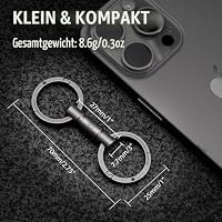 KeyUnity KA38SW Doppelendige Abnehmbare Schlüsselringhalter, Titanium Drehbare Schlüssel Organizer Linker für Karabiner, Doppelendige Swivel Keychain für die Verbindung von Home Keys & Karabiner – Ansicht 6