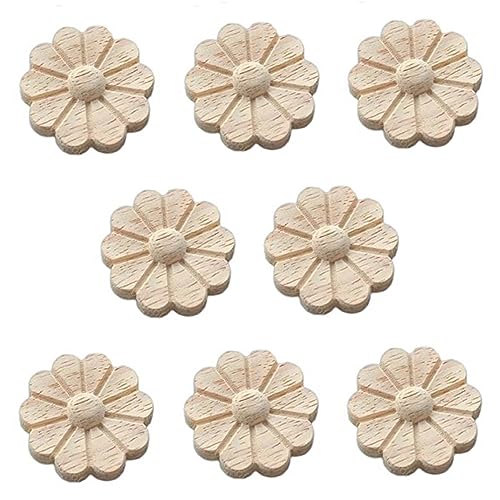 Hezhou Madera Tallada Decoración Calcomanias para Muebles de Madera Molduras para Puertas Sin Pintar DIY Madera Tallada para Muebles Cama Puerta Ventanas de Decoración Molduras de Madera (N)