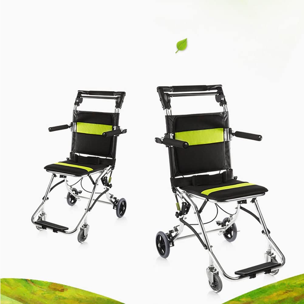 Sillas de Ruedas Plegables Silla de Ruedas Silla de Ruedas Manual Plegable Ligero Y Fácil Viaje de Aleación de Aluminio para Silla de Ruedas Carro Ultraligero Puede Estar en Avión Conveniencia