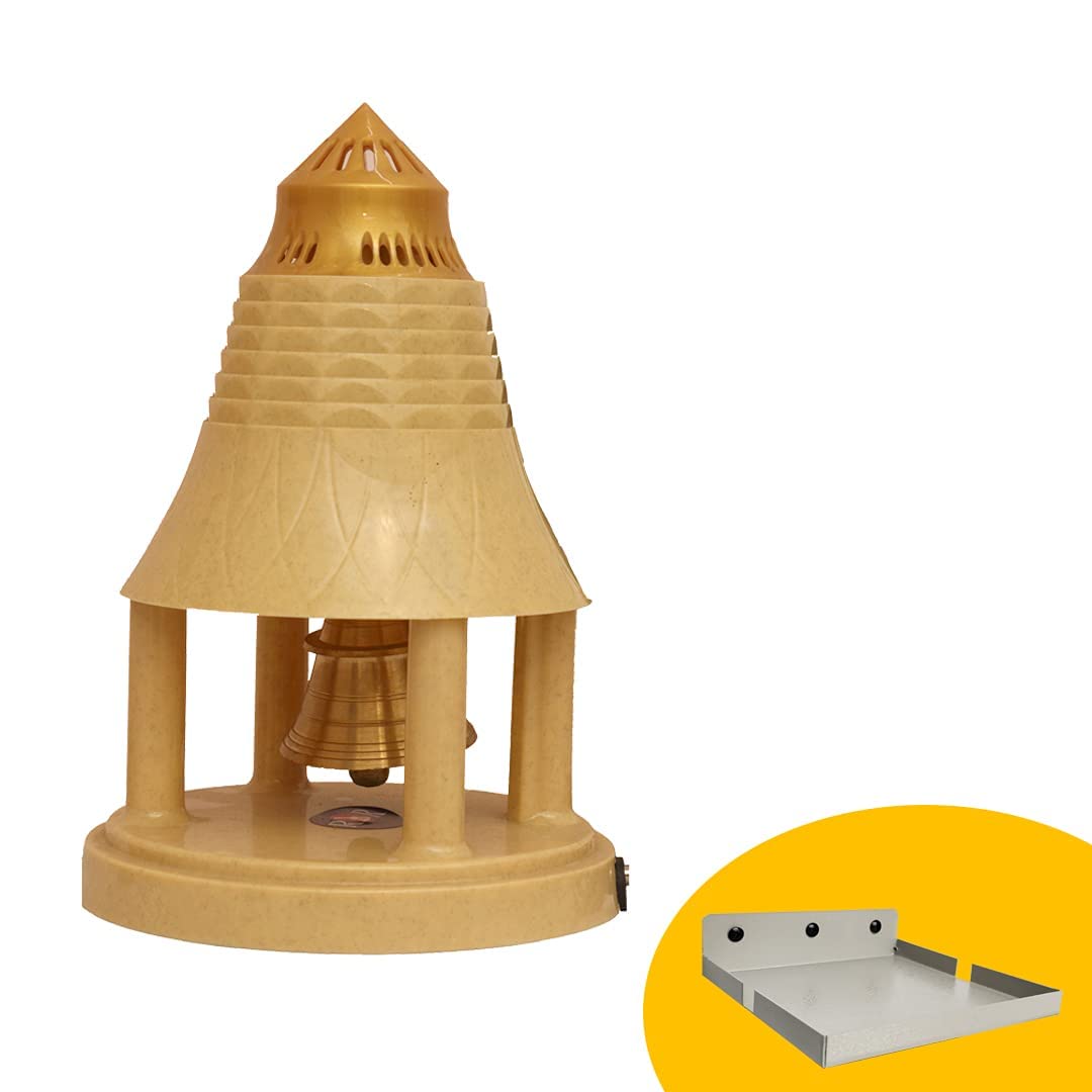 R&R Spirituals | Automatic Pooja Ghanti for Home/Office/Shop - MF - with Stand | While Using Puja ghanti for Home Room Gives Continuous Rhythmic Sound.