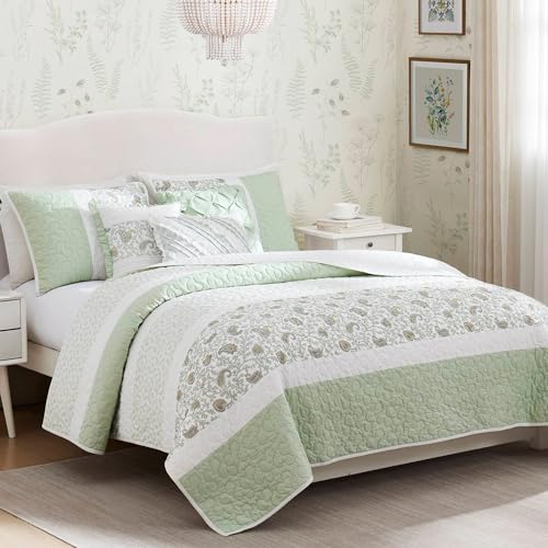 Madison Park Queen Quilt Set Cotton Coverlet Set with Cotton