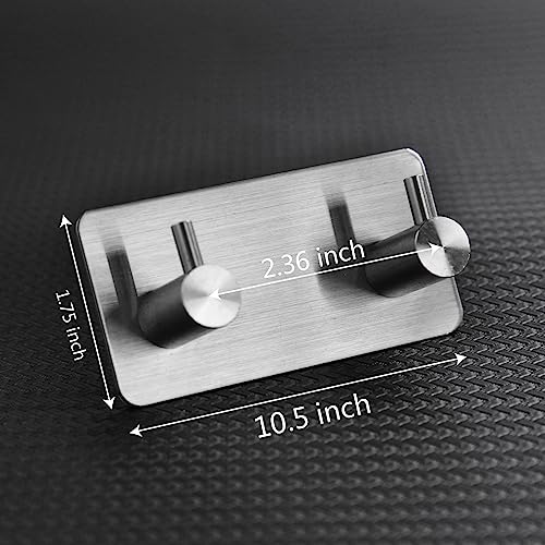 Image of Self Adhesive Towel Hooks for Bathrooms Stick on Wall hooks 2 Coat hooks