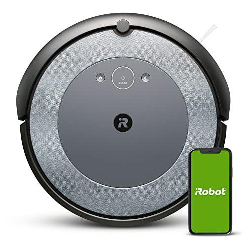 iRobot Roomba i5 (i5152) Saugroboter, WLAN-fähig, intelligente Raumplanung, 2 Gummibürsten für alle Böden, Reinigung nach Raum, Kompatibel mit Sprachassistenten, Imprint-Kopplungstechnik, Farbe: Cool