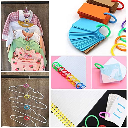 Ninahouse Box Packed 1 Inch Plastic Loose- Leaf Rings Multi-Color Binder Rings .Flexible Plastic Book Rings For Scrapbook Notebook Keychain （Packed 100Piece/5Colors） #TOP7
