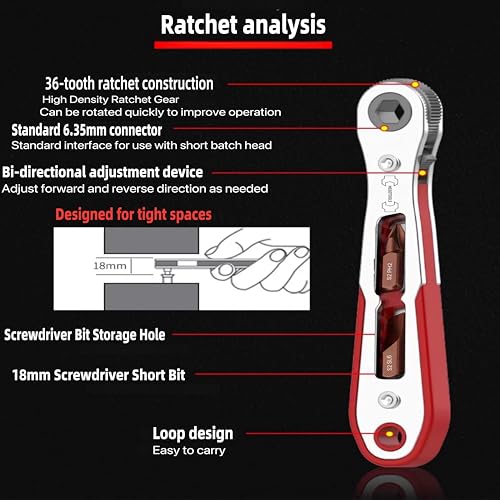 Image of 12 in 1 Right angle screwdriver 18 mm /0.7″ Shortest magnetic screwdriver bits (S2 alloy steel) Shortest screwdriver bit Mini bits set 90 Degree Offset Mini ratchet Dedicated to small spaces