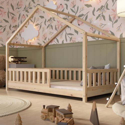 Cama Montessori en Forma de Casa 190x90 cm - Cama Infantil con Pr...