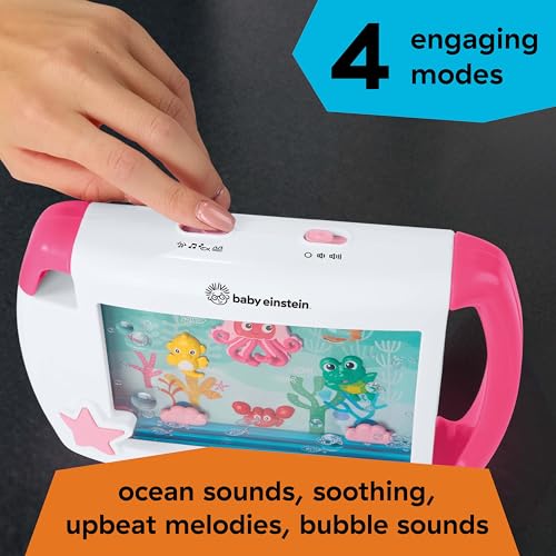 Image of Baby Einstein On-the-Go Sea Dreams Soother, Pink, Portable Baby Sound Machine with Music & Lights, for Newborns 0+ Months