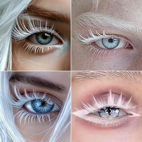 Natuhana White False Eyelashes Anime Natural 3D Individual Lash Clusters Cosplay Makeup Eye Lash Extension — view 6