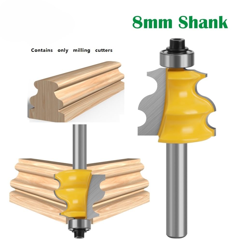 Yellow Trim Router Bit Single Edge, Precision Upper Bearings Straight Trim Cutter for Woodworking 1piece