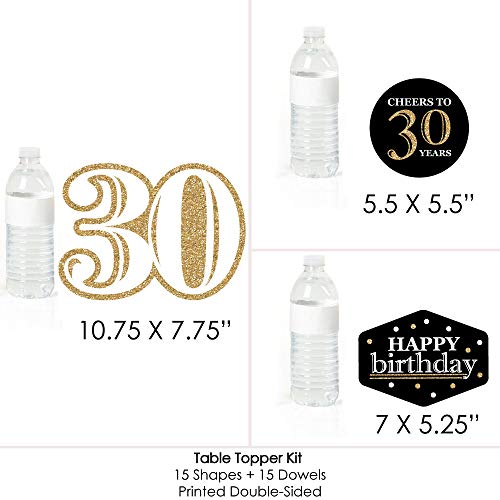 Adult 30Th Birthday - Gold - Birthday Party Centerpiece Sticks - Table Toppers - Set Of 15 #TOP5