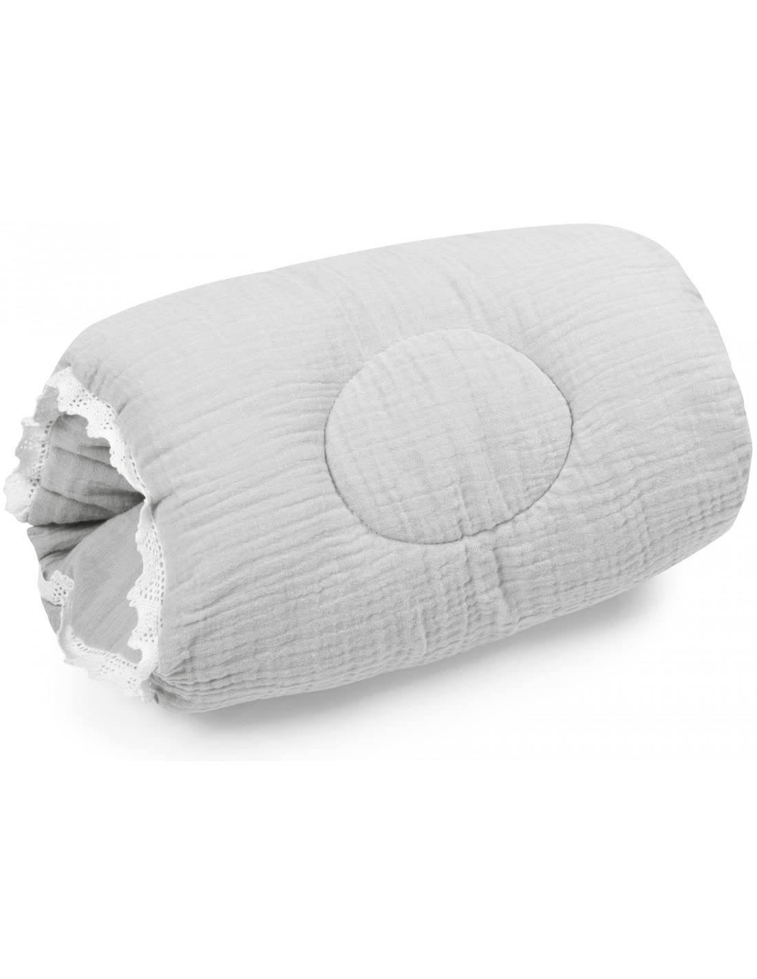 Bellochi Riduttore Lettino per Neonato Riduttore per Culla con Cuscino per Braccio - Mussola - Cuscino Riduttore Cocoon a Baby - Baby Nest - 90 x 60 cm - Cuddly Muslin Grey