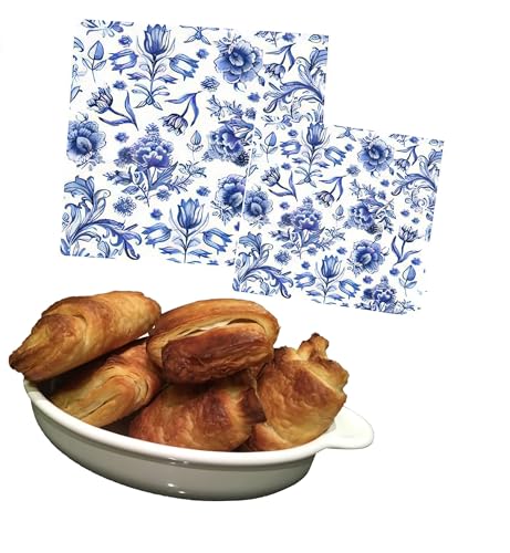 image for Generic 20-ct 6.5 Blue Floral Napkins for Decoupage - Chinoiserie Deco