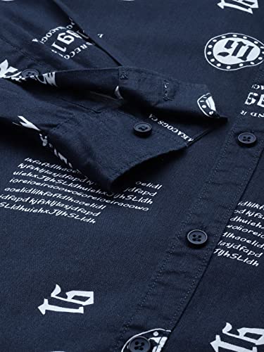 Image of The Indian Garage Co Men Cotton Regular Fit Full Sleeves Spread Collar Casual Shirt