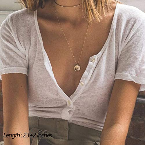 Turandoss Dainty 14K Simple Layered Necklace Choker Necklaces for Women Jewelry - Thumbnail 5