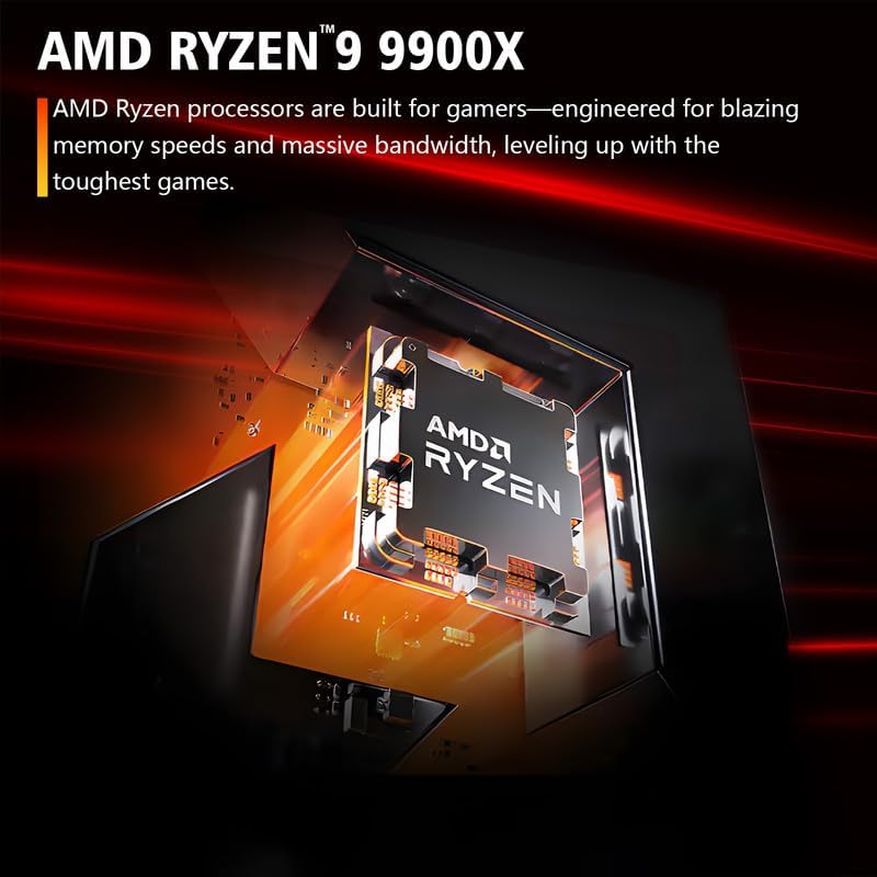 MSI Aegis ZS2 Gaming Desktop PC, AMD Ryzen 9 9900X 12-Core, GeForce RTX 5080 16GB, 64GB DDR5 RAM, 4TB SSD, 360mm Liquid Cooling, 850W 80+ Gold PSU, Wi-Fi 7, Windows 11 Pro,with Keyboard & Mouse