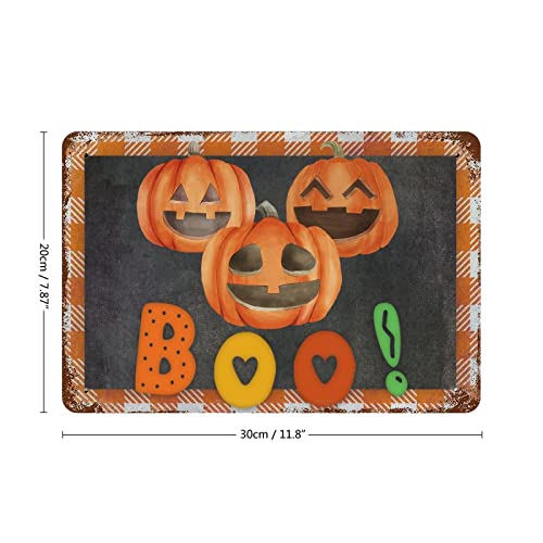 Panneau métal Halloween Citrouille Boo plaque décorative automne maison - 3
