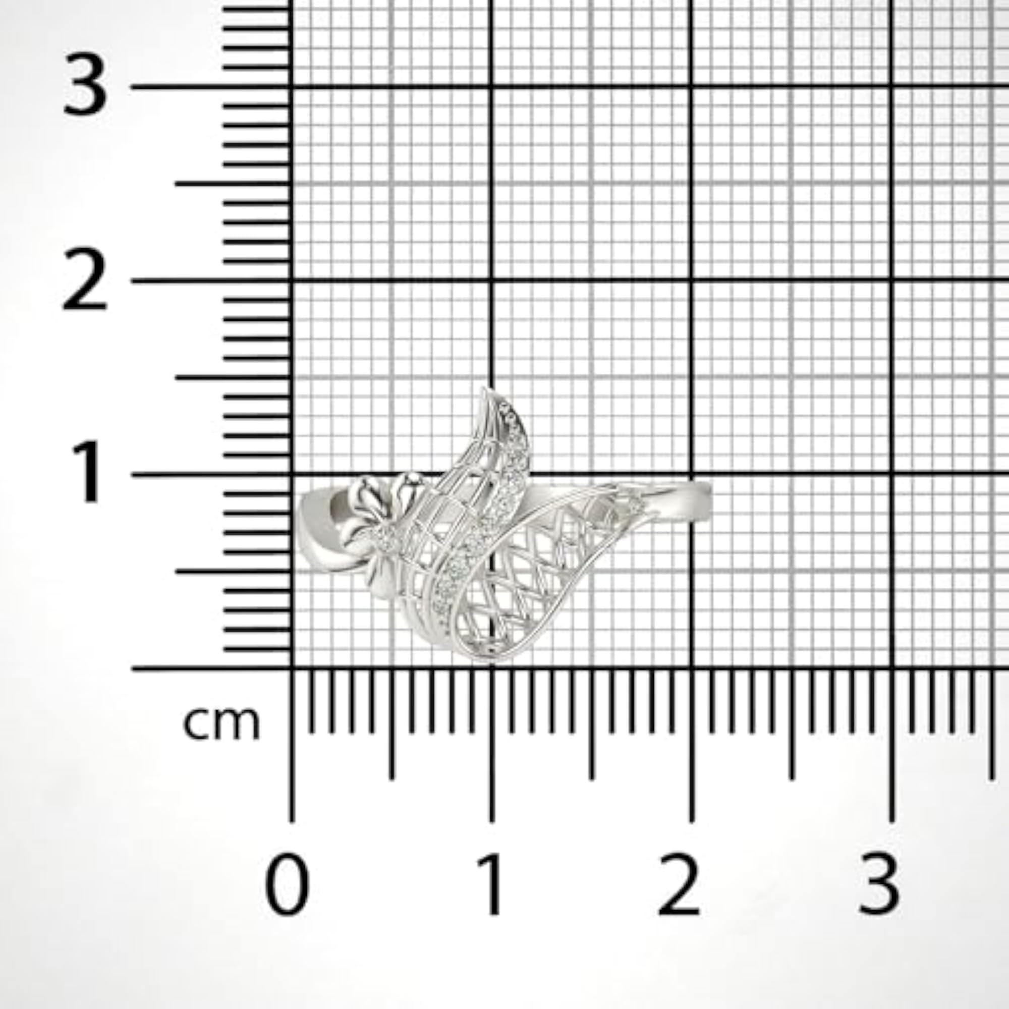 Women's Sterling Silver & Lab Grown Diamond 0.07cts Ring, Elegant