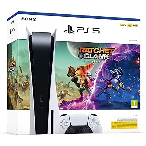 PS5 Sony PlayStation 5 Konsole Standard Edition, 825GB SSD, 4K/8K, HDR (Mit Laufwerk) + Ratchet & Clank: Rift Apart