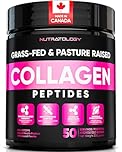 Nutratology Collagen Powder | Grass-Fed & Canadian-Made | Dissolves Easily | 50 Servings | Supports Healthy Hair, Skin, Nails, & Joints | Hydrolyzed Collagen Peptides Type 1 & 3 | Unflavoured - 500G