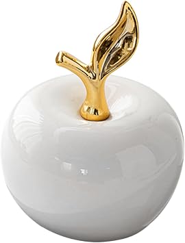 Ceramic Apple Ornament Christmas Fruit Figurine Apple Decor Creative Fruit Statue Fake Fruit Xmas Party Favors Christmas STO Party Apple Model Desktop Ceramics White Sculpture