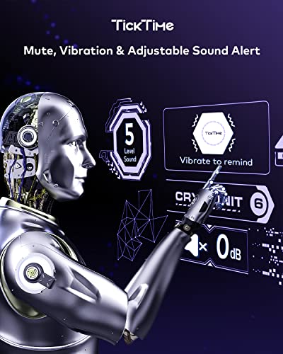 Image of Ticktime Pomodoro Timer, Productivity Timer Cube, 5 /15 /25 /30 /45 /60 Min Presets, Custom Countdown & Stopwatch 1s-99m59s, Sound /Vibration /Silent, Magnetic, Rechargeable, for ADHD Study Work,Violet