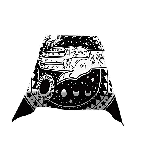 Aoyego Fortune Teller Hand Table Cloths Rectangle Fate Mystic Occult Symbols Sun Eye Moon Star Tablecloths Decoration 50X72 Inch Polyester For Outdoor Indoor Home Party Picnic #TOP1