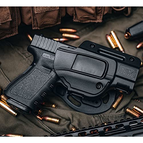OMITAC Glock19 Holster For Glock19 G23 G32 Gen 4-1 Tactical Holster G19 Gen5 Holster Glock 19 Outer Pants Paddle Polymer OWB Holster Glock G19 Holster Glock G22 Military Tactical Equipment Holster
