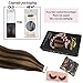 GOO GOO Tape in Hair Extensions Human Hair, 2/6 Dark Brown Highlighted Chestnut Brown, 18inch 50g 20pcs, Thick Ends Straight Seamless Tape in, Invisible Tape in Hair Extensions Human Hair