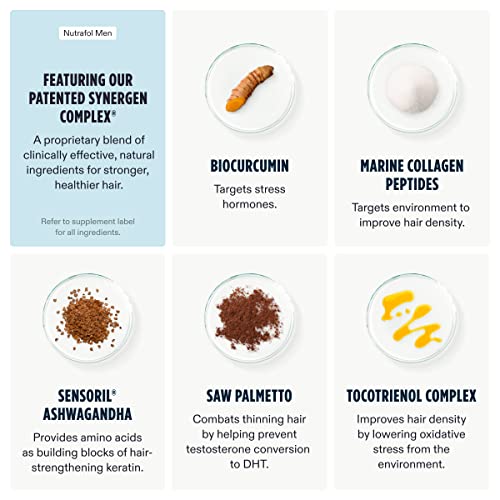 Nutrafol Men's Hair Growth Supplement | Clinically Effective For Visibly Thicker & Stronger Hair With More Scalp Coverage | Dermatologist Recommended | 1 Bottle | 1 Month Supply #TOP4