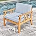 HomeRoots Honey Wood: Eucalyptus Light Wood Sofa Chair