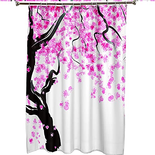 Rideau de douche 150x200cm polyester fleurs rose imperméable