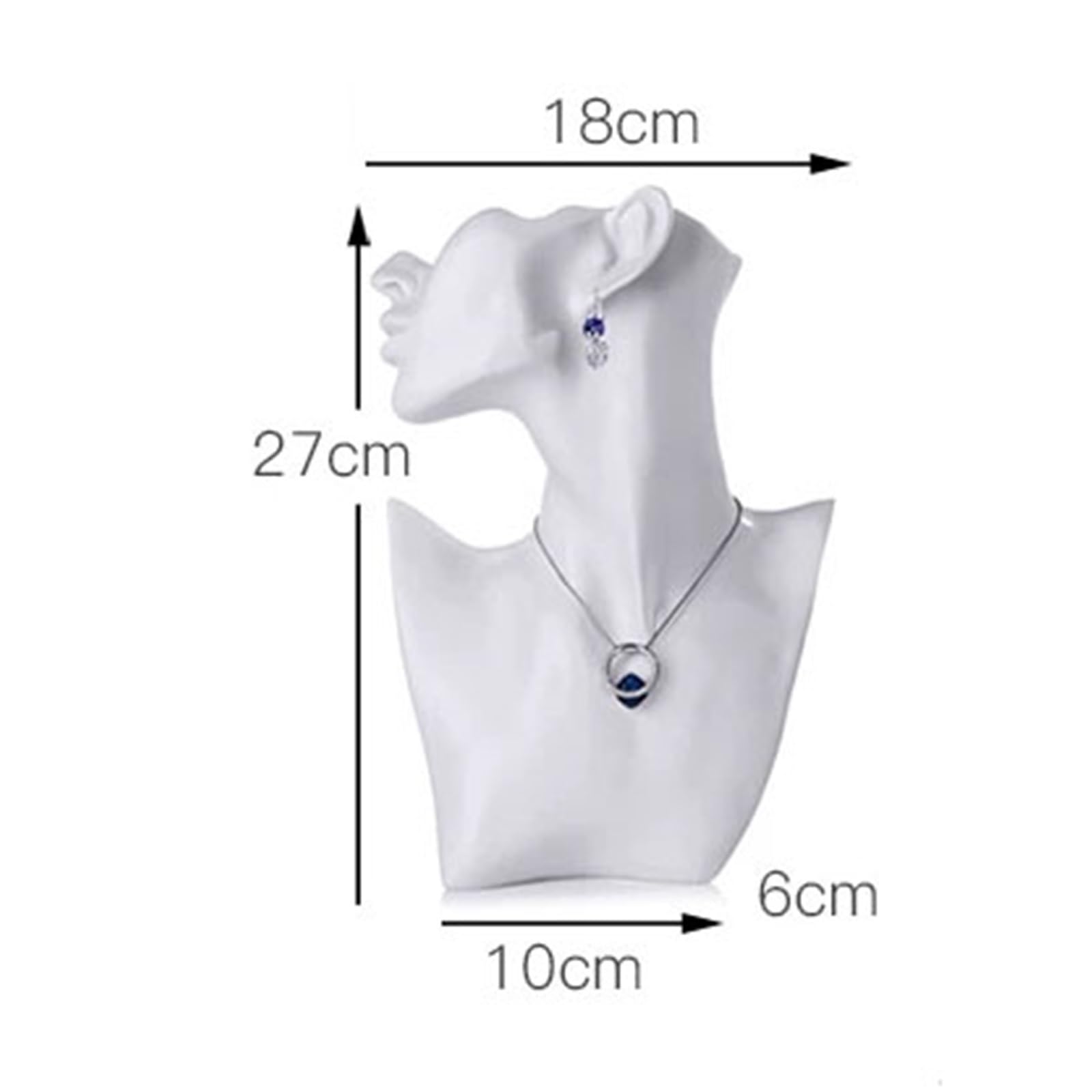 Gioielli Busto in Resina espositore Opaco manichino Collo Forma | Porta orecchini for collana(Gold)
