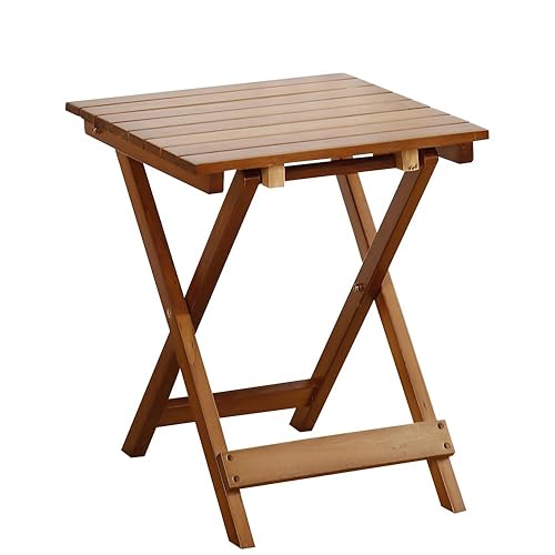 Outdoor Small Table Square Folding Wooden Patio Side Table Furniture