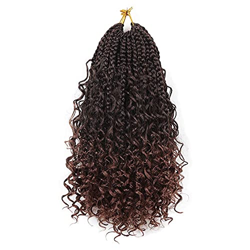 Goodear 6 pacotes de 35,5 cm de caixa de crochê com pontas encaracoladas, caixa de tranças boêmias p