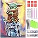 5D diy Pintura Diamante,Bricolaje Diamond Painting taladro completo Cristal diamante Bordado Pinturas Artes kit de Hilloly punto de cruz para decoración de la pared del hogar,40 * 30cm,Baby Yoda